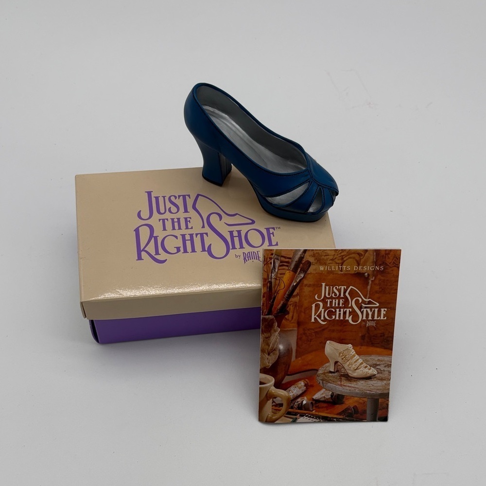 Just the Right Style by Raine New Height Miniature Blue Heel Shoe Figurine